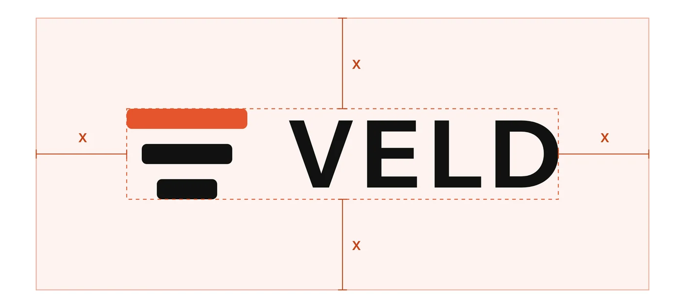 Clear space around the logo equals the height of the mark on every side